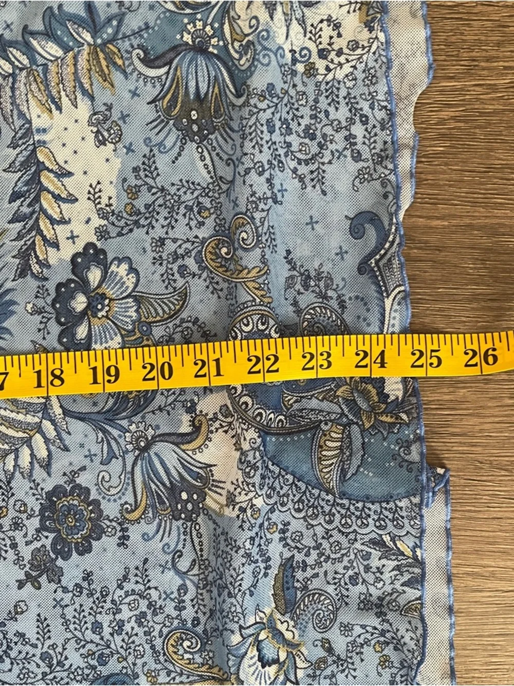 Vintage Blue Floral Satin Slip Chemise with Navy Straps - Picture 11 of 11
